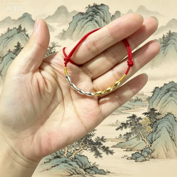 Seven-bead red string bracelet for men and women, fortune-bringing and luck-changing, traditional Chinese style woven bracelet, couple's style