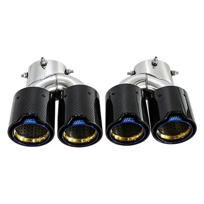 Suitable for BMW M240i 330i M340i M440i stainless steel carbon fiber exhaust modification with four tail pipes (Exhaust pipe) - carbon-fiber-mp-model-in-blue