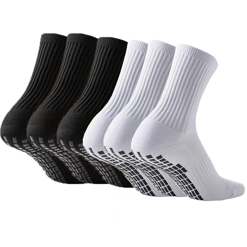 Cross-Border Solid Color Non-Slip Football Socks for Men and Women Training Towel Bottom Glue Mid-Length Shock-Absorbing Wear-Resistant Breathable Sports Socks
