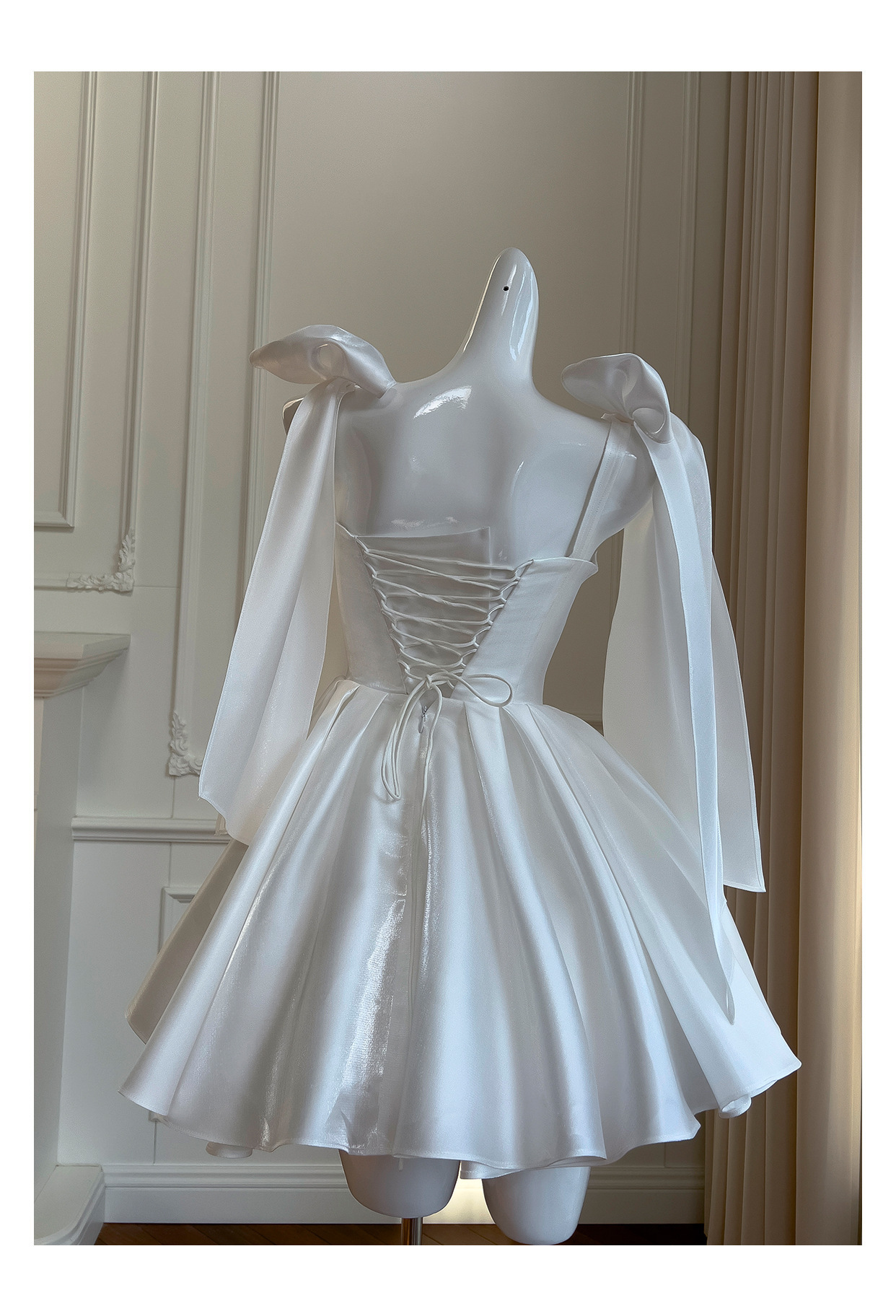 French-style Vintage Bow-tie 2026 New Model, Puffy Skirt, Strapless Mini Dress For Birthday Party_ecoleips.com