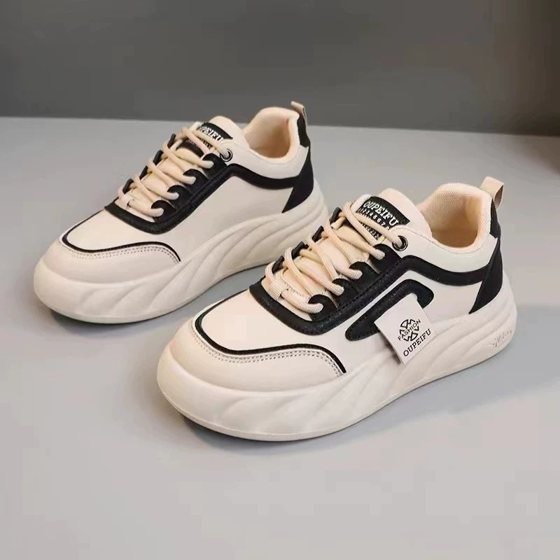 Внешняя торговля оптом новая кожаная женская обувь повседневная обувь толстые подошвы увеличены