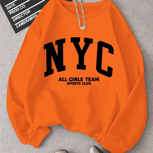 New York Women's Sports Team Sports Club Letter Print Sweater Autumn and Winter Round Neck Casual Sweater