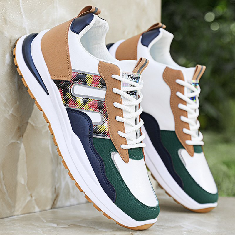 Zapatos Deportivos de Primavera para Hombre, Nuevos Zapatos Casuales de Cuero Impermeables Antideslizantes Negros para Hombre, Zapatos Deportivos para Correr para Hombre