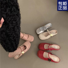 Gentle fairy style half slippers for women 2024 summer new French elegant niche with skirt soft sole evening shoes