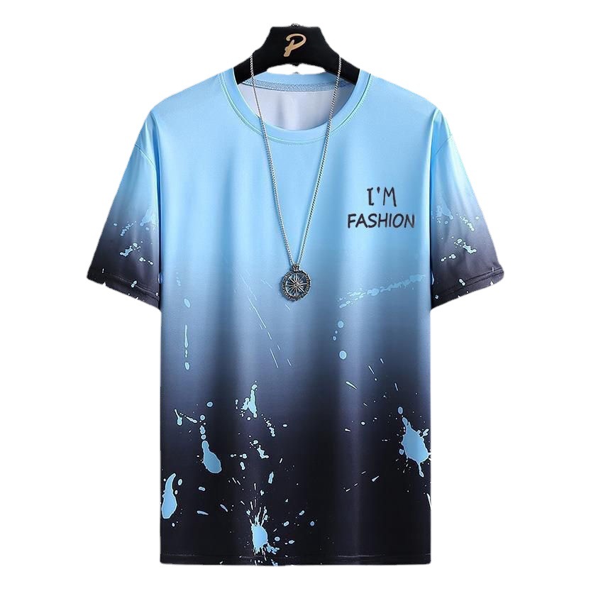 2023 Verano de seda de hielo de secado rápido camiseta de manga corta de los hombres camiseta de los hombres sueltos deportes casual camisa de media manga delgada de la moda
