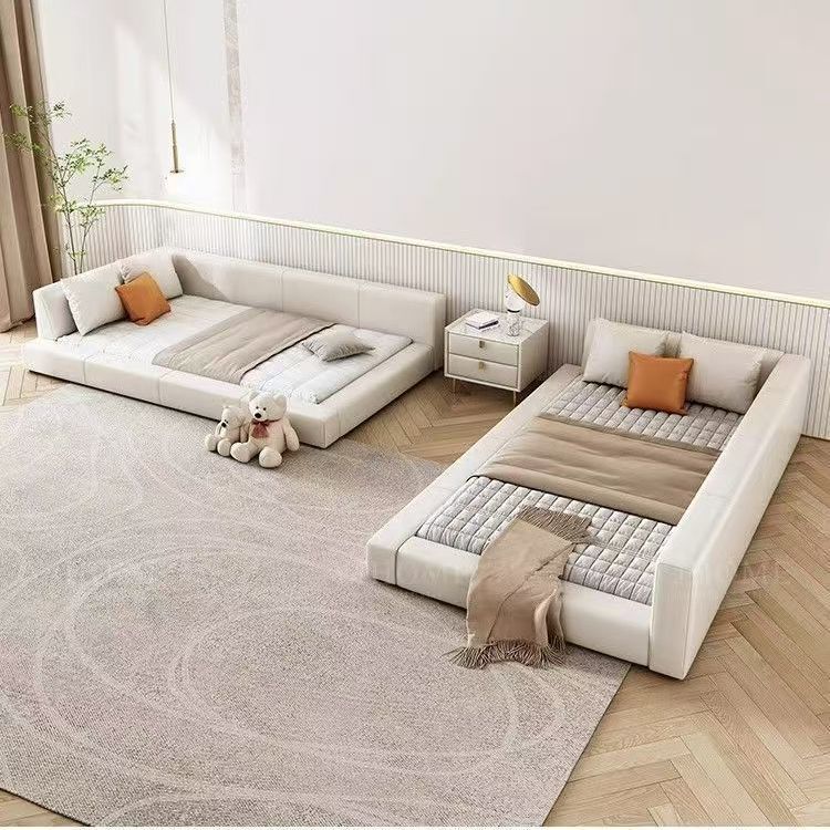 Tatami Second-Child Family of Four Spliced ​​Double Bed Master Bedroom Simple Oversized Modern Floor Bed Family Bed