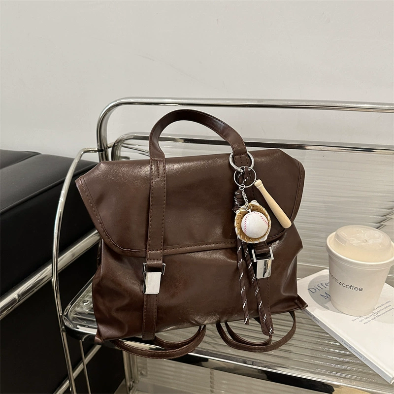 Новинка 2024 года, осенне-зимние высококачественные сумки, рюкзак большой вместимости, женская ретро сумка через плечо, модная сумка через плечо