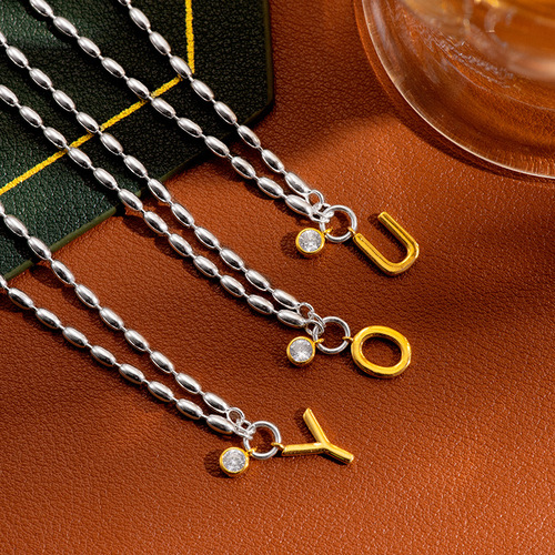 Letter bracelet S925 silver niche design millet zircon hand jewelry light luxury high-end  new trend