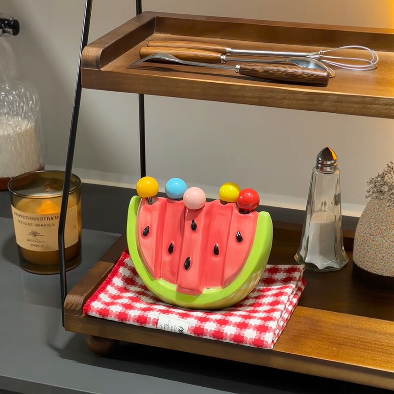 スイカフルーツフォークフルーツピックステンレス鋼小さなフォークフルーツテーブルフォークケーキフォーク家庭用絶妙でかわいいクリエイティブ|undefined