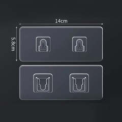 Strong Hook Adhesive Tape Screwless Hook Transparent No-Nail Adhesive No Need for Screw Holes Self-Adhesive Invisible Hook Wholesale