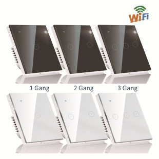 European and British gauge 86 panel intelligent voice control graffiti APP does not connect to zero line single fire WiFi intelligent touch switch