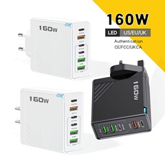 160WマルチポートPD急速充電器3usb3type-c欧米英規適用アップルファーウェイ米プラグ