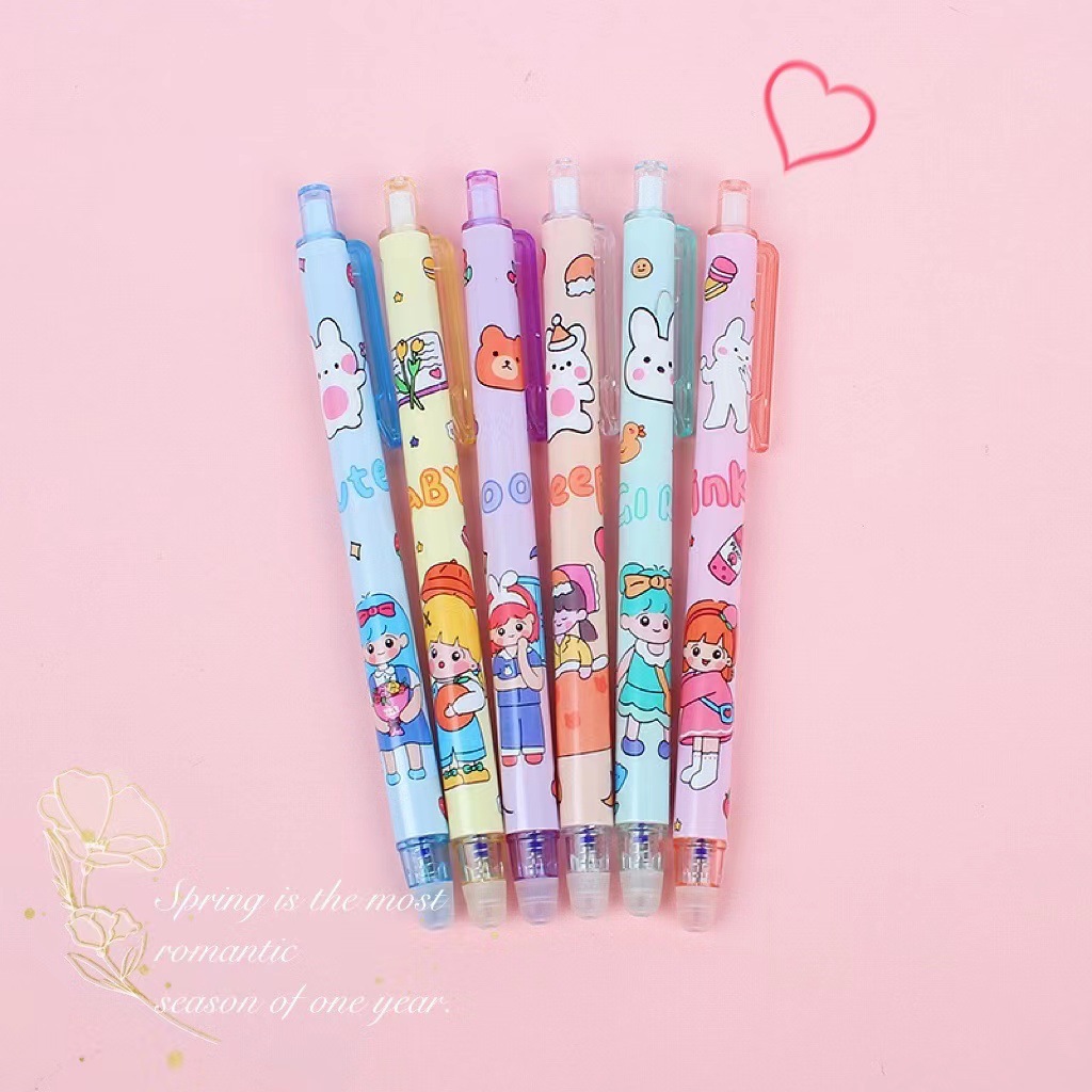 Pluma ins push pluma borrable cristal azul 0,5 bala diez estilos Mo fácil pluma de gel borrable para estudiantes