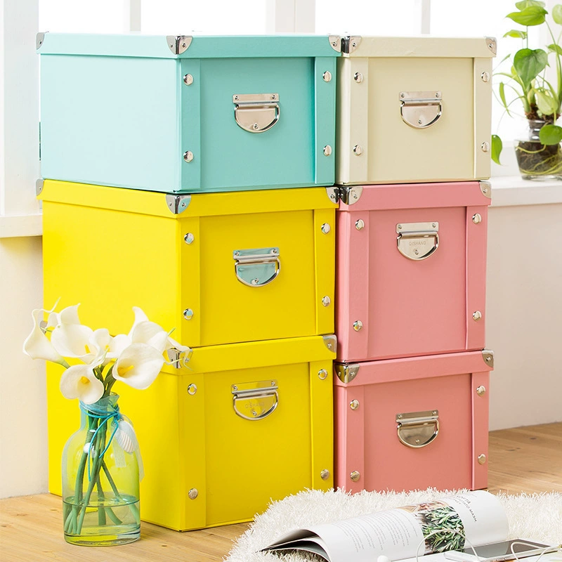 Коробка для хранения бумажного офисного мусора с крышкой, складной органайзер для файлов, коробка для книг, настольное хранилище