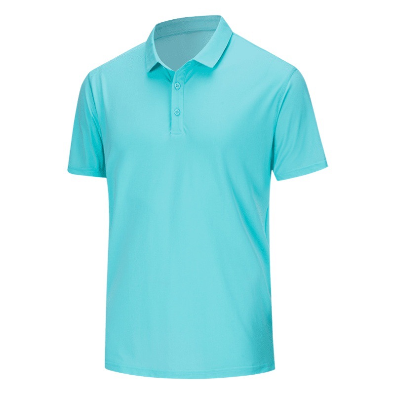 En stock al por mayor 180g verano hielo elástico 88% nylon 12% spandex solapa manga corta Camiseta polo personalización