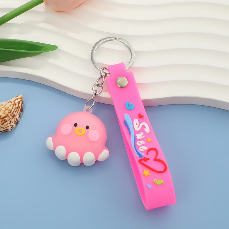 夏の海洋動物イルカタコクジラタツノオトシゴキーホルダーペンダントバッグスーパーマーケットキーホルダー卸売|undefined