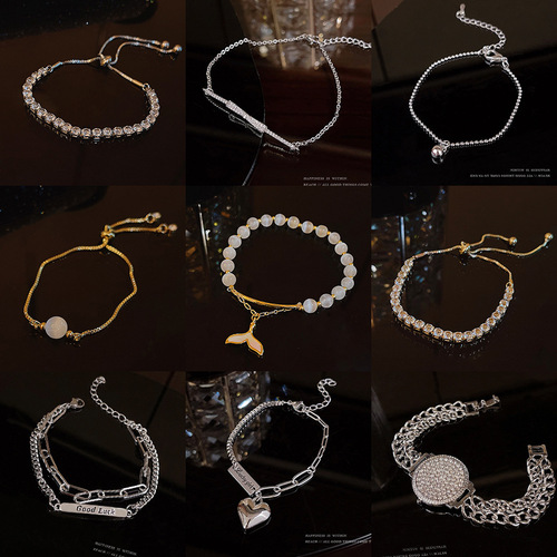 Korean niche design temperament cat's eye bracelet for women ins style internet celebrity temperament retro pearl bracelet wholesale
