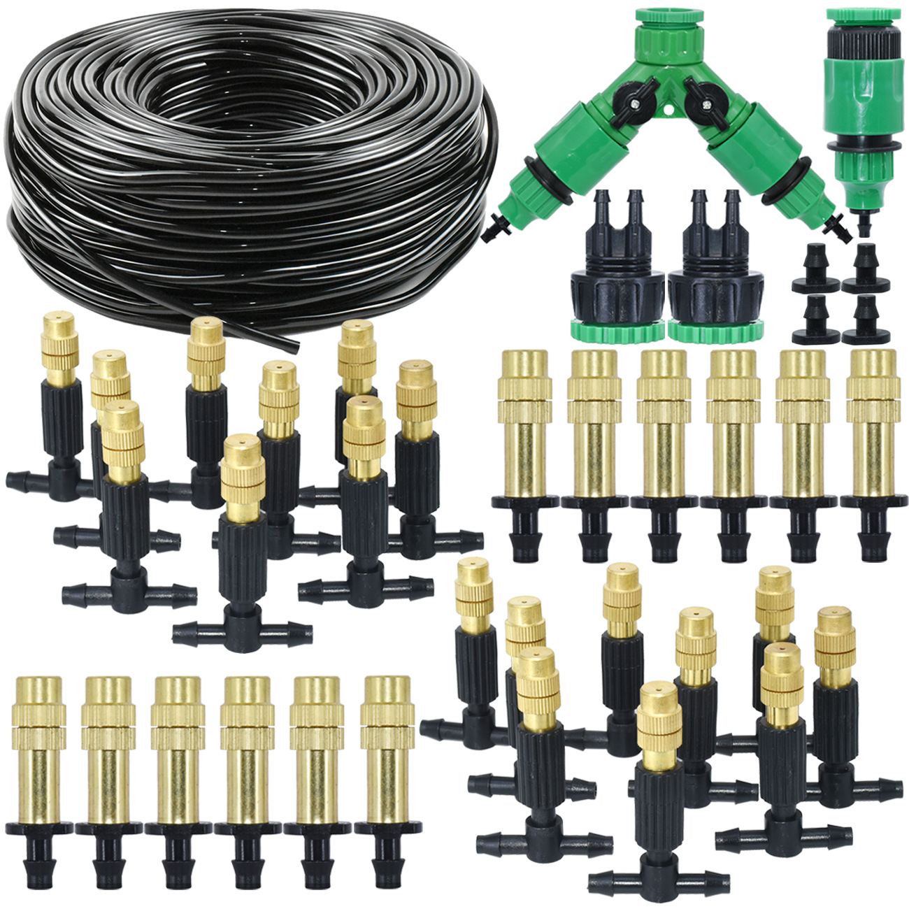 Juego de boquillas atomizadas de cobre ajustable, dispositivo de riego automático, enfriamiento de patio, eliminación de polvo, cabezal de riego por goteo, herramienta de riego de jardín