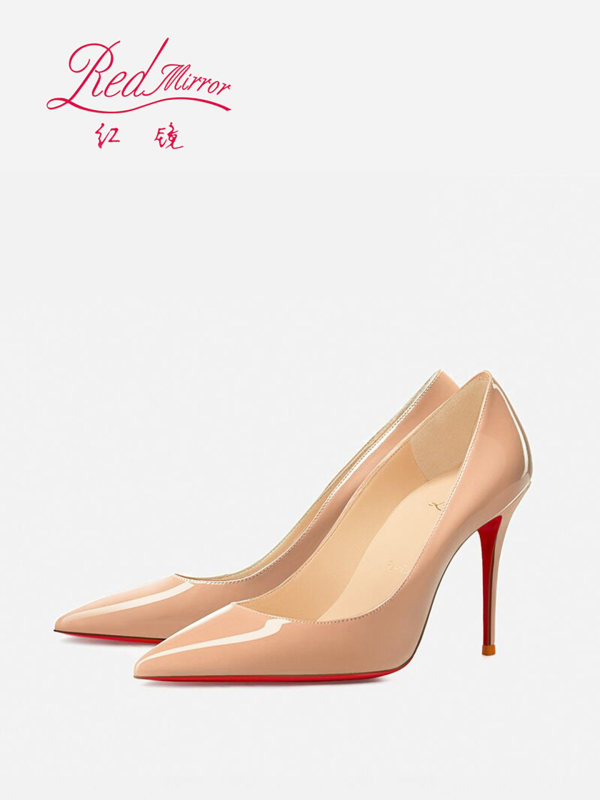 Red Mirror Nude High-Heeled Shoes for Women 2026 New Model Red Sole Shallow Mouth Stiletto Heels Genuine Leather Versatile Elegant Women's Shoes