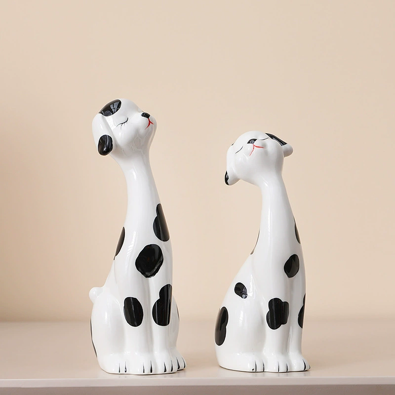9594 people collect] Nordic couple cat ceramic ornaments modern simple home decoration dog living room porch lying