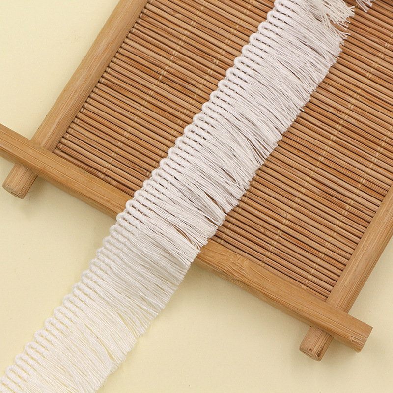 Oeko-tex color 2,5 cm poliéster flecos pendientes de encaje ropa almohada borla decorativa accesorios de encaje