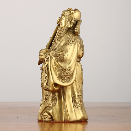Wholesale station Yuanbao God of Wealth ornaments Buddha statues worship home shop brass opening God of Wealth brass