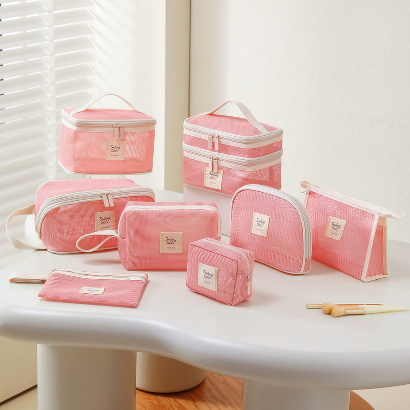 Cross-Border Teslin Beach Mesh Transparent Cosmetic Bag Large Capacity Multifunctional Cosmetic Bag Women's Storage Bag Toiletry Bag Cross-Border Teslin Beach Mesh Transparent Cosmetic Bag Large Capacity Multifunctional Cosmetic Bag Women's Storage Bag Toiletry Bag