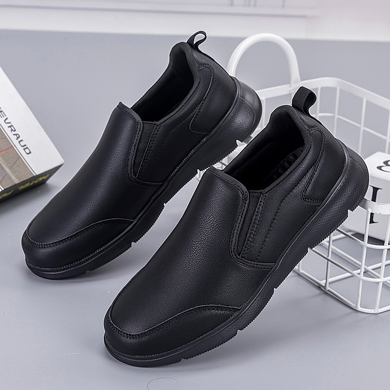 Nuevos zapatos de primavera y otoño deportes casuales, zapatos de marcha anti-deslizante, suela suave, mediana edad, Beijing, hombre de cuero