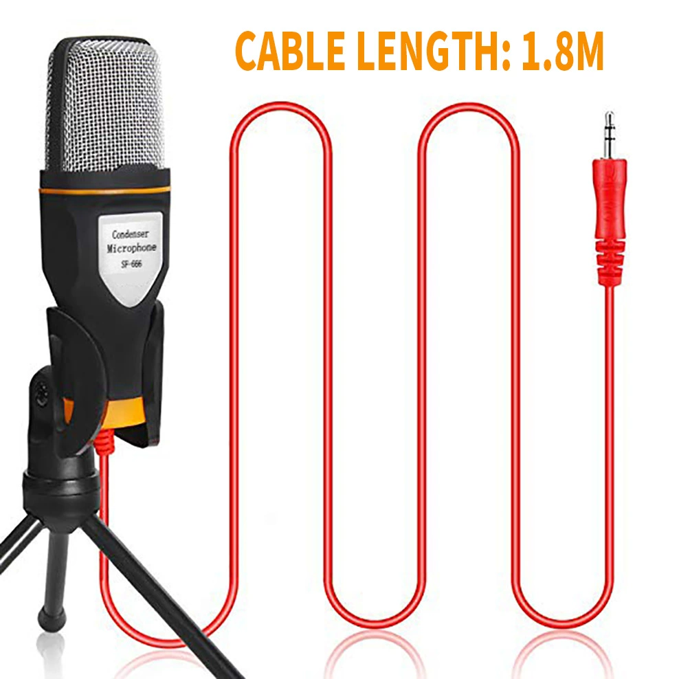 Condenser Microphone SF-666, omnidirectional, 3.5 mm plug, 1.8 m cable