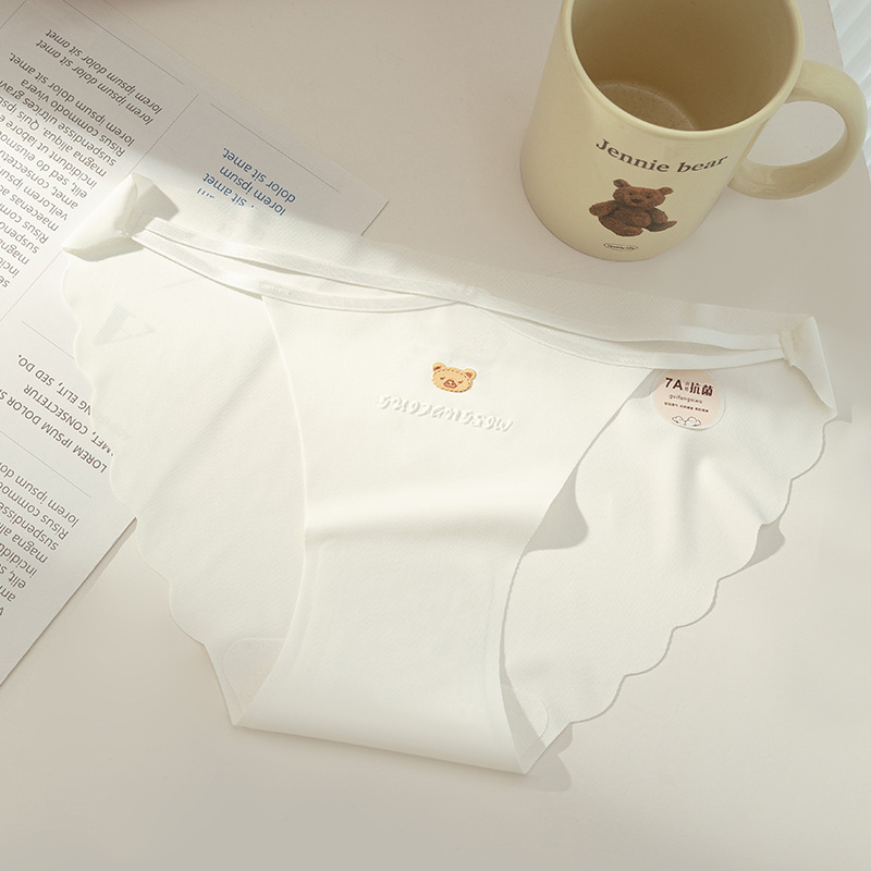 Hielo de seda algodón puro entrepierna antibacteriana cintura baja sin costuras sexy puro deseo tentación bragas de mujer cabeza transpirable calzoncillos de niña