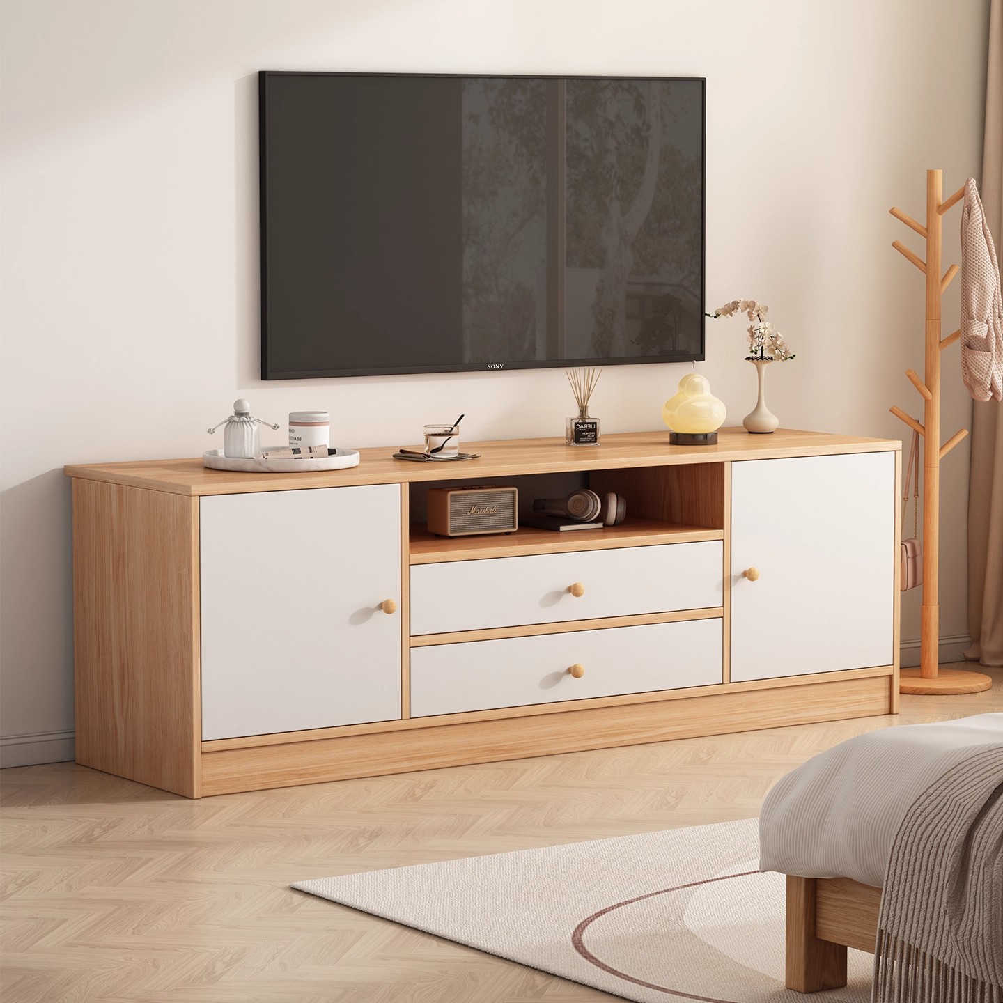 Tv Cabinet for Living Room, Home Use, Tall, Simple, Modern Storage Cabinet, Small Apartment Bedroom, Floor-Standing, New Model Tv Cabinet