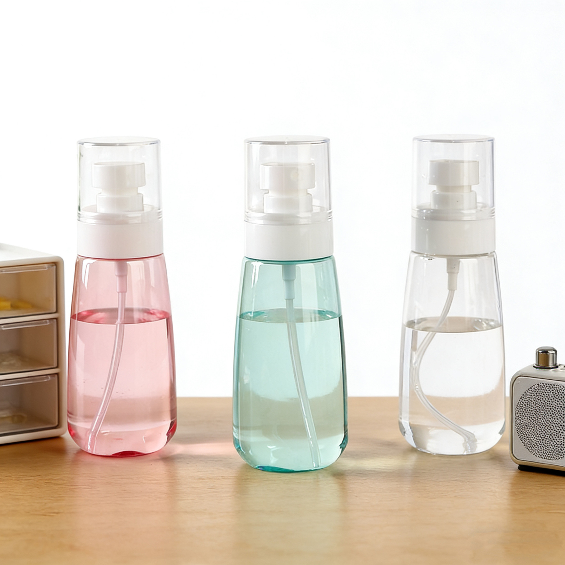 Transparent Travel Split Spray Bottle Fine Nano Pump Head Toner Press Bottle Vacuum Liquid Portable Cosmetic Bottle