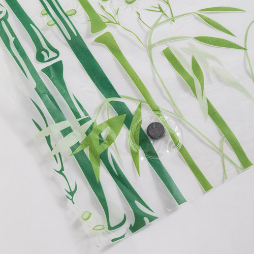 Amazon Xiyin Source Bamboo Forest Transparent Shower Curtain No Punching High-end Bedroom Bathroom Waterproof Partition Curtain
