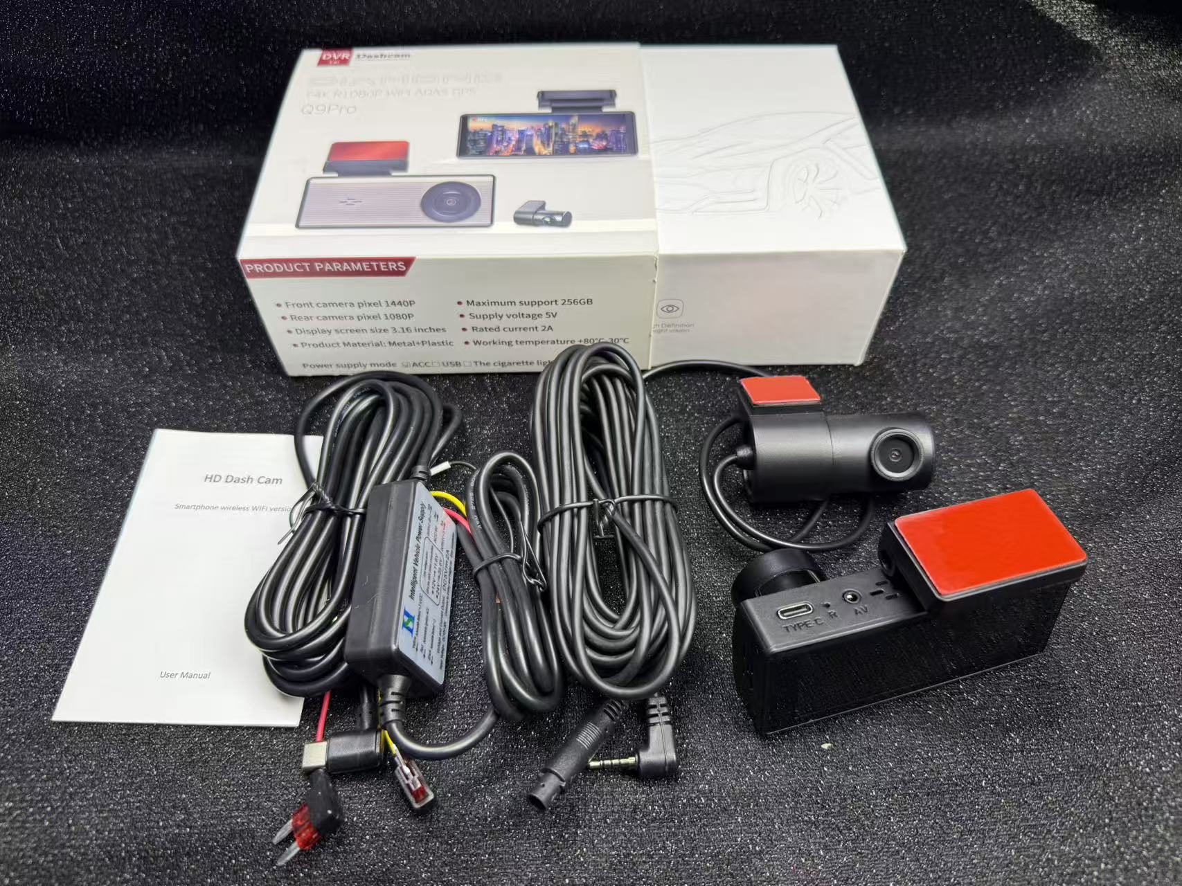 2026 New Model Q9 Amazon Cross-Border Exclusive High-Definition Recorder 4K WiFi Dual-Channel GPS Driving Assistant ADAS