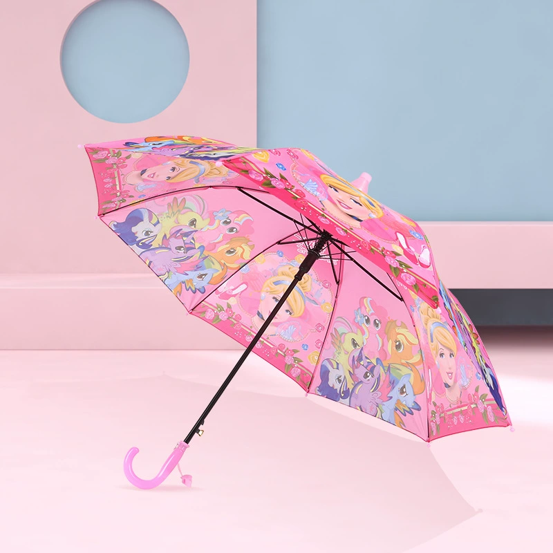 В наличии новый мультфильм студент зонтик 8 кости автоматический водонепроницаемый чехол безопасности с длинной ручкой зонтик для детей логотип