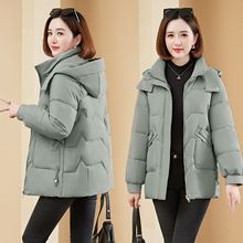 棉服女装直筒简约百搭羽绒棉服加厚保暖棉袄通勤中青年上衣外套