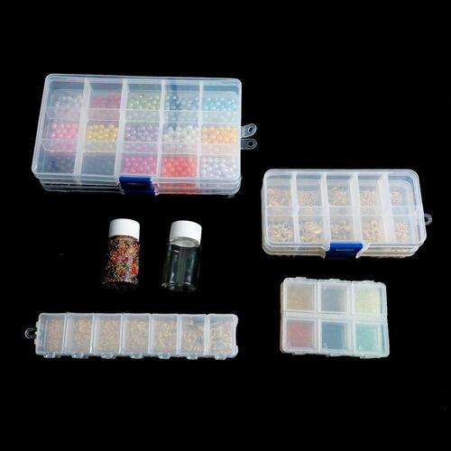 Transparent Removable Plastic Earring Box Storage Box Tool Handmade DIY Accessory Material Organizing Box Storage Box