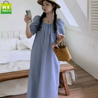 沙滩裙胖遮肉度假风两穿连衣裙女韩版宽松慵懒风气质显瘦小个子裙