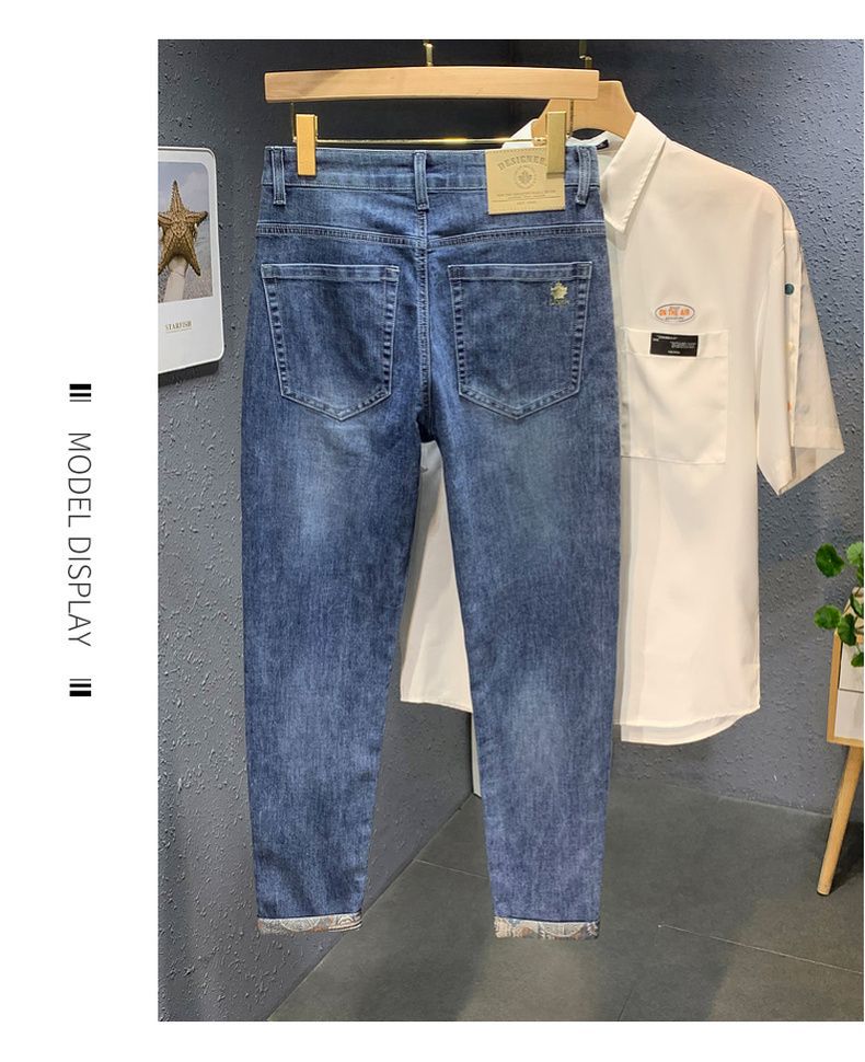 Jean droit et ample pour hommes, pantalon Long, tendance, haut de gamme, élastique, décontracté, nouvelle collection automne_voghion.com