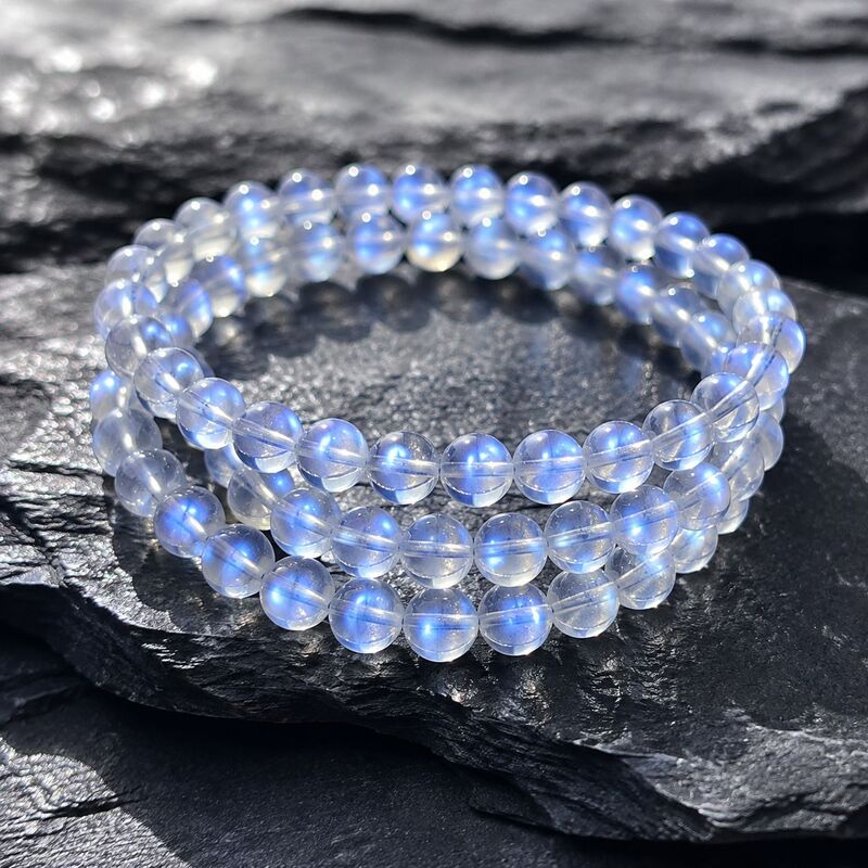 Natural blue moonstone bracelet, collectible three-strand moonstone and sunstone, Donghai Ketang gemstone manufacturer wholesale Natural blue moonstone bracelet, collectible three-strand moonstone and sunstone, Donghai Ketang gemstone manufacturer wholesale