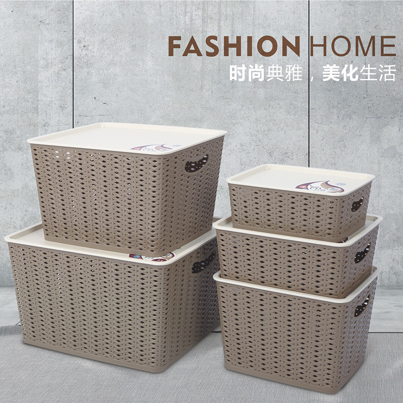 Plastic Storage Basket Kitchen Bathroom Desktop Storage Basket Organizer Sundries Storage Basket Dirty Clothes Storage Bucket