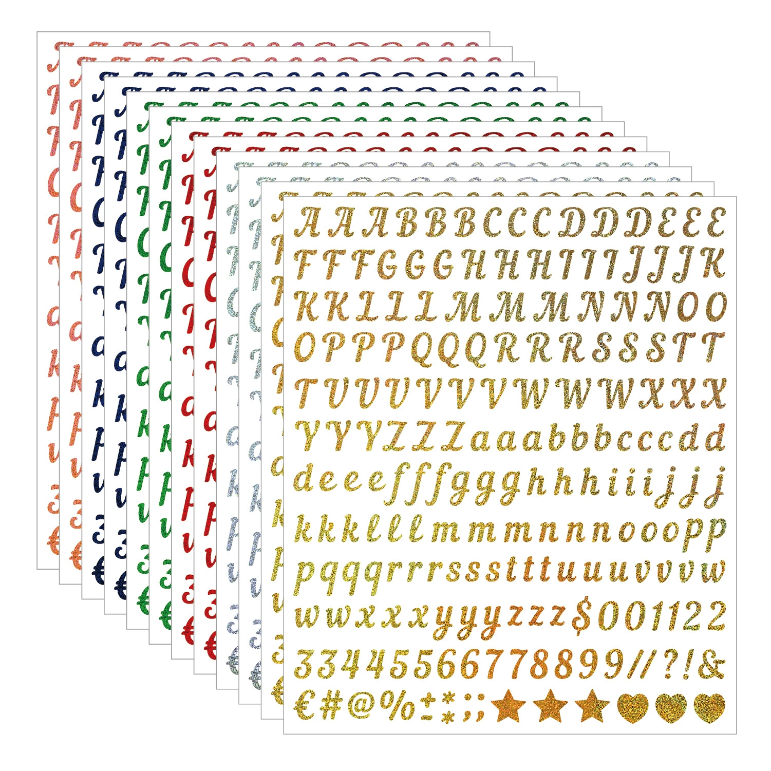 0.5inch буквенно-цифровых наклеек, золотой песок, серебряный песок, блестящая банка для специй, праздничный воздушный шар, декоративные наклейки с буквами Guka