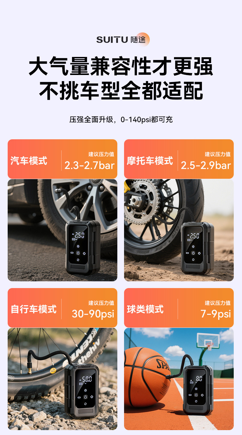 Car Air Pump Car Wireless Air Blower Multifunctional Electric Tire Pump Inflatable Cylinder Power Bank