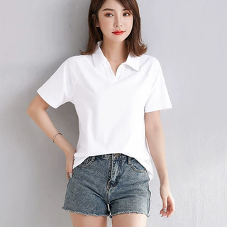 短袖t恤女polo夏棉气质通勤