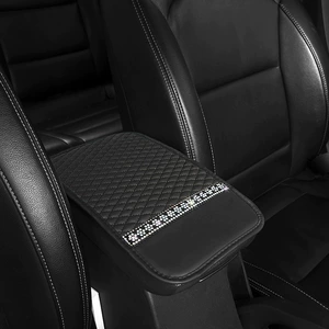 Rhinestone-studded leather anti-slip car armrest box pad protective cover, universal for all seasons, cross-border bestseller, central armrest pad