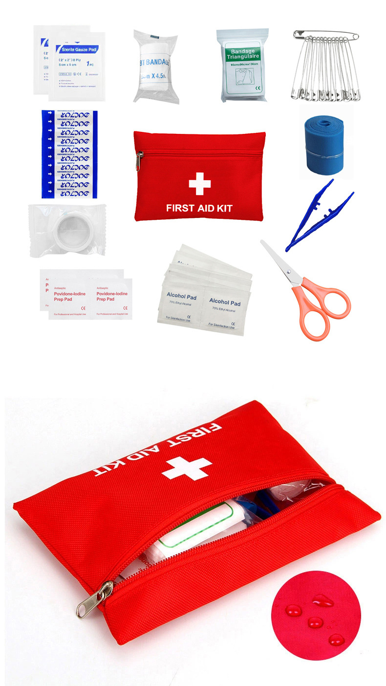 Cross-Border Export Car Emergency Kit First Aid Kit 12-Piece Set Household First Aid Supplies Portable Small First Aid Kit