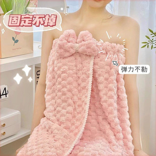 Bath towel women can be worn and wrapped than cotton cotton absorbent quick-drying bathrobe adult bath skirt three-piece 2024 new style
