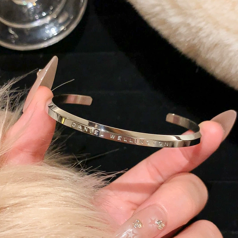 Women's Bracelet, Stainless Steel, Zirconia Accents, Elegant Roman & Inlay Styles