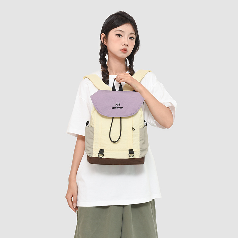 Mochila pequeña de compras ligera y simple transfronteriza, bolso diagonal de hombro para mujer, mochila multifuncional de gran capacidad para exteriores en contraste