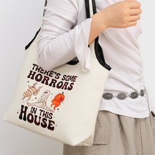 手提帆布包女士单肩腋下挎包白色迷你高级感轻奢辣妹万圣节南瓜包